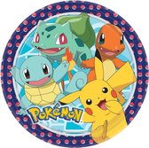 POKEMON ECO KARTONNEN FEESTBORDJES KINDERFEESTJE - AMSCAN - 8 STUKS - FEESTARTIKEL