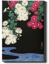 Walljar - Ohara Koson - Chrysanthemums - Muurdecoratie - Canvas schilderij