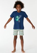 Woody pyjama jongens - krokodil - donkerblauw - 221-1-PSS-S/874 - maat 104