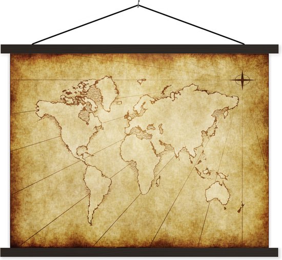 Affiche textielposter carte du vieux monde sur papier 60x45 cm