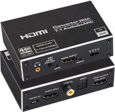 NÖRDIC SGM-200 HDMI naar HDMI audio extractor - 4K60Hz - Optical Toslink, Coax, 3.5mm output - Zwart