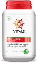 Vitals - MSM tabletten - 1000 mg - 120 tabletten - Met OptiMSM de meest zuivere vorm van MSM