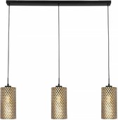 Cestino Hanglamp 3 lichts b:100cm zwart / goud - Modern - Freelight - 2 jaar garantie