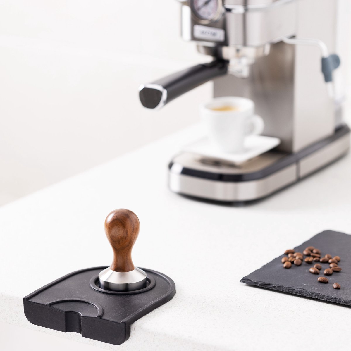 Tapis De Tampage Pour Café Expresso - Silicone Antidérapant, Design D'angle, Facile à Nettoyer