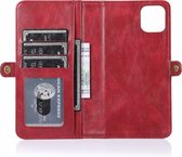 Hoesje geschikt voor iPhone 12 Pro - Bookcase - Afneembaar 2 in 1 - Backcover - Pasjeshouder - Portemonnee - Kunstleer - Rood