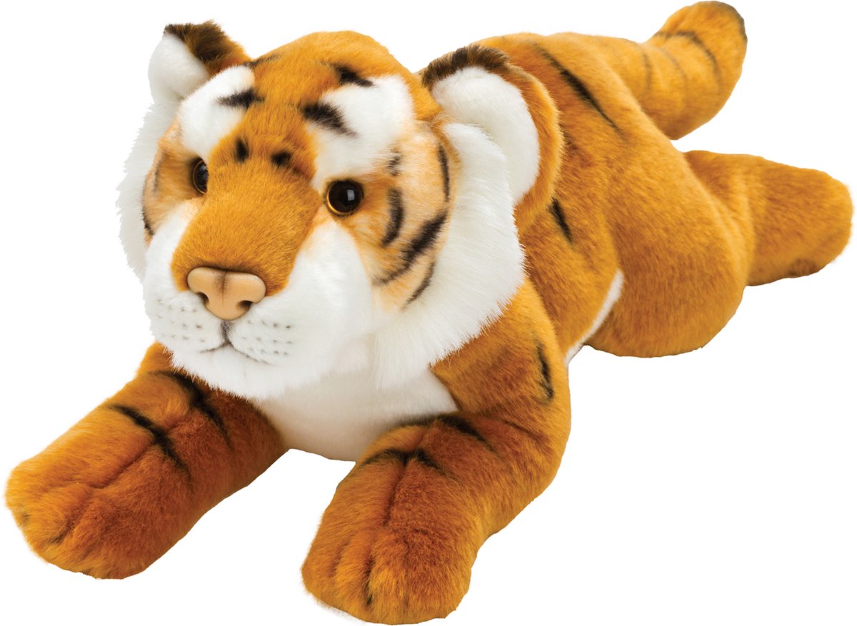 Pluche knuffel dieren Bruine Tijger 33 cm - Speelgoed knuffelbeesten - Safaridieren