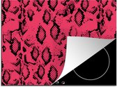 KitchenYeah® Inductie beschermer 65x52 cm - Slangenprint - Dieren - Roze - Kookplaataccessoires - Afdekplaat voor kookplaat - Inductiebeschermer - Inductiemat - Inductieplaat mat