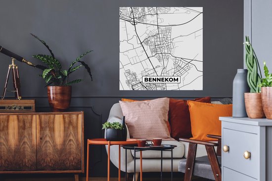 Stickers muraux - Carte - Bennekom - Plan de la ville - Carte - 80x80 cm - Feuille adhésive