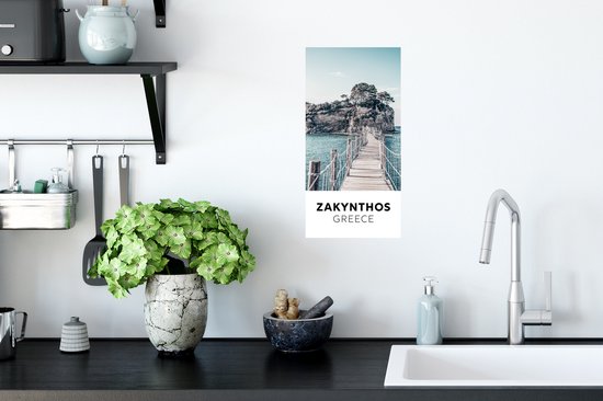Stickers muraux - Film autocollant - Zakynthos - Grèce - Pont - 20x40 cm - Film adhésif - Stickers muraux Chambre d'enfant - Papier peint autocollant