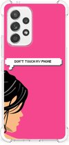 GSM Hoesje Geschikt voor Samsung Galaxy A53 5G Cover Case met transparante rand Woman Don't Touch My Phone