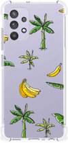 Back Case Siliconen Hoesje Samsung Galaxy A32 4G | A32 5G Enterprise Editie GSM Hoesje met doorzichtige rand Banana Tree