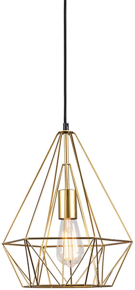 QAZQA carcass - Moderne Dimbare LED Smart Hanglamp incl. wifi met Dimmer - 1 lichts - Ø 35 cm - Goud/messing - Woonkamer | Slaapkamer | Keuken