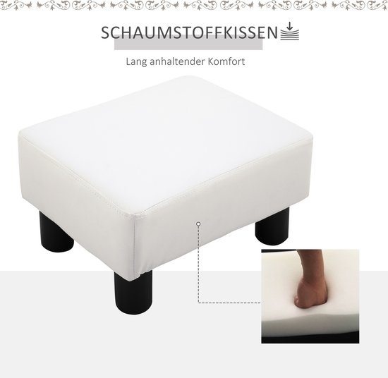 HOMCOM voetenbank - afveegbaar - waterbestendig - wit