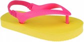 teenslippers Acapulco junior PVC geel/roze maat 23