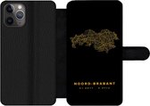 Bookcase Geschikt voor iPhone 11 Pro telefoonhoesje - Noord-Brabant - Kaart - Goud - Met vakjes - Wallet case met magneetsluiting
