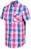 overhemd geruit heren katoen roze/blauw maat XL