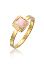 Elli PREMIUM Dames Ring Elli PREMIUM Ring Dames Eenzaam Piramide met Roze Kwarts in 925 sterling zilver verguld