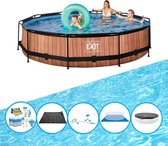 EXIT Zwembad Timber Style - Frame Pool ø360x76cm - Inclusief bijbehorende accessoires