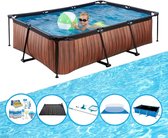 EXIT Zwembad Timber Style - Frame Pool 220x150x60 cm - Zwembad Bundel