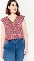 LOLALIZA T-shirt met paisleyprint - Fuchsia - Maat XS