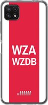 6F hoesje - geschikt voor Samsung Galaxy A22 5G -  Transparant TPU Case - AFC Ajax - WZAWZDB #ffffff