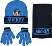 winterset Mickey junior acryl blauw 3-delig one-size