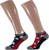 sokken Fashion Sport katoen blauw/rood maat 36/41