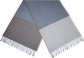 sjaal Vakken dames 180 x 65 cm polyester blauw/grijs/bruin