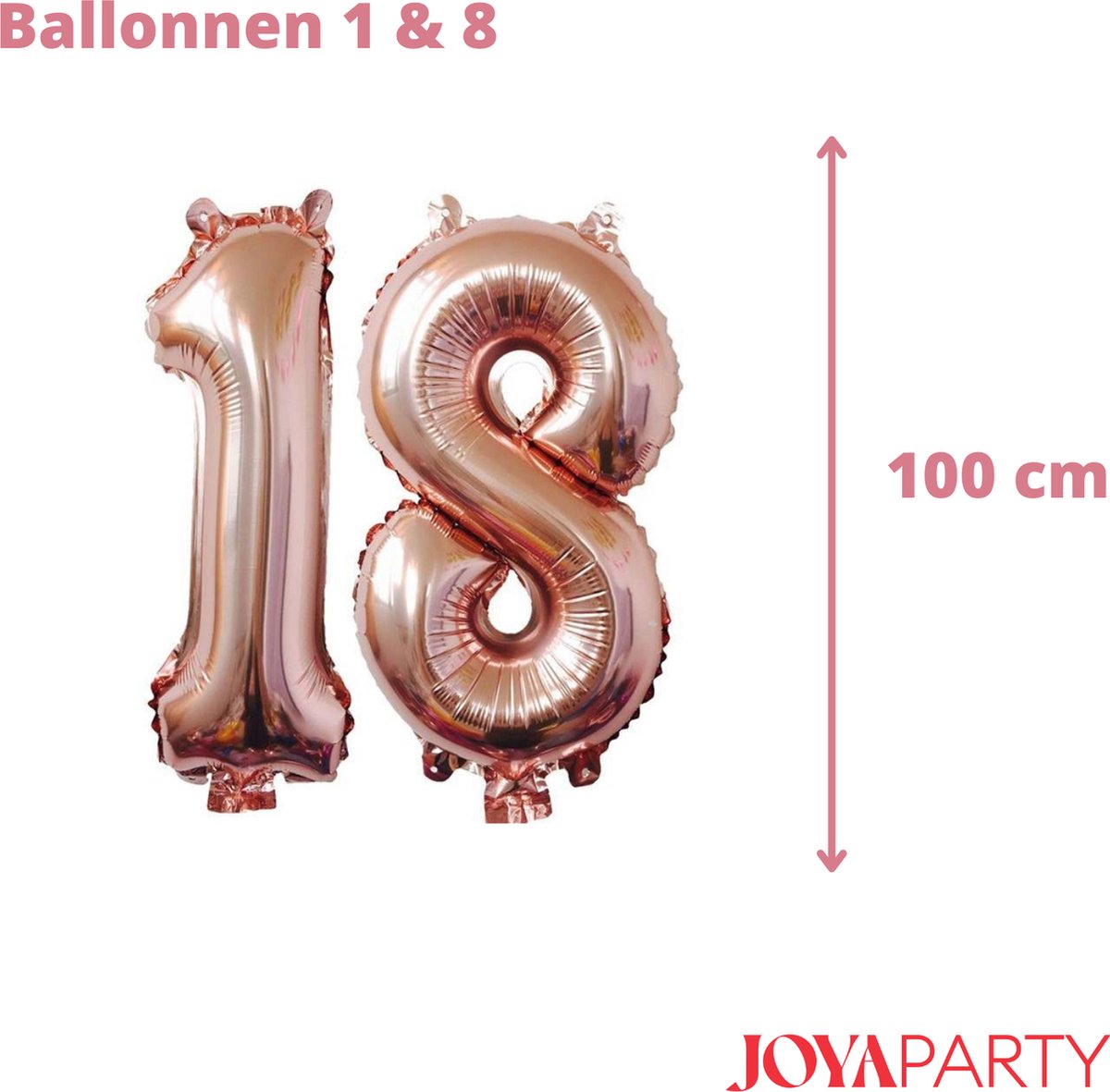 Joya® Décoration Anniversaire 18 Ans Or Rose, Guirlande Ballons Or Rose, dix-huit