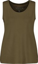 SAMOON Dames Basic top met afgeronde zoom