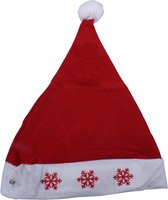 kerstmuts kristallen pluche rood/wit one-size