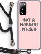 Case Company® - Samsung Galaxy S20 FE / S20 FE 5G hoesje met Koord - Morning person - Telefoonhoesje met Zwart Koord - Bescherming aan alle Kanten en Over de Schermrand