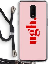 Case Company® - OnePlus 7 hoesje met Koord - Ugh - Telefoonhoesje met Zwart Koord - Bescherming aan alle Kanten en Over de Schermrand