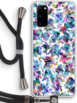 Case Company® - Samsung Galaxy S20 hoesje met Koord - Hibiscus Flowers - Telefoonhoesje met Zwart Koord - Bescherming aan alle Kanten en Over de Schermrand