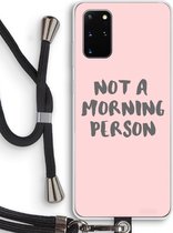 Case Company® - Samsung Galaxy S20 Plus hoesje met Koord - Morning person - Telefoonhoesje met Zwart Koord - Bescherming aan alle Kanten en Over de Schermrand