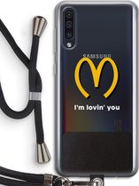 Case Company® - Samsung Galaxy A50 hoesje met Koord - I'm lovin' you - Telefoonhoesje met Zwart Koord - Bescherming aan alle Kanten en Over de Schermrand