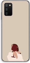 Case Company® - Samsung Galaxy A03S hoesje - I drink wine - Soft Cover Telefoonhoesje - Bescherming aan alle Kanten en Schermrand