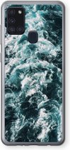 Case Company® - Samsung Galaxy A21s hoesje - Zee golf - Soft Cover Telefoonhoesje - Bescherming aan alle Kanten en Schermrand