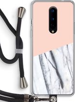 Case Company® - OnePlus 8 hoesje met Koord - A touch of peach - Telefoonhoesje met Zwart Koord - Bescherming aan alle Kanten en Over de Schermrand