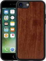 Mobiq - Houten Hoesje iPhone SE (2022) / iPhone SE (2020) / iPhone 8 / iPhone 7 | Natuurlijk Houten hoesje | Telefoonhoesje van echt palisander hout | Wooden iPhone case | Houten c