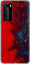 Coque Huawei P40 Pro - Encre - abstrait - Rouge - Blauw - Coque de téléphone en Siliconen