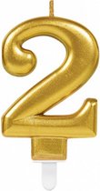 verjaardagskaars ''2'' goud unisex 9,3 cm