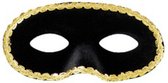 verkleedmasker Domino zwart/goud one-size