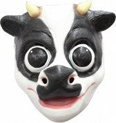 gezichtsmasker Cow latex  wit/zwart one-size