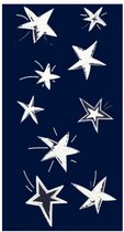 stickerset glittersterren 23 x 49 cm wit 9-delig