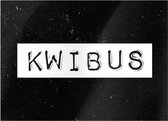 kaart Kwibus 15 x 10,5 cm papier zwart/wit