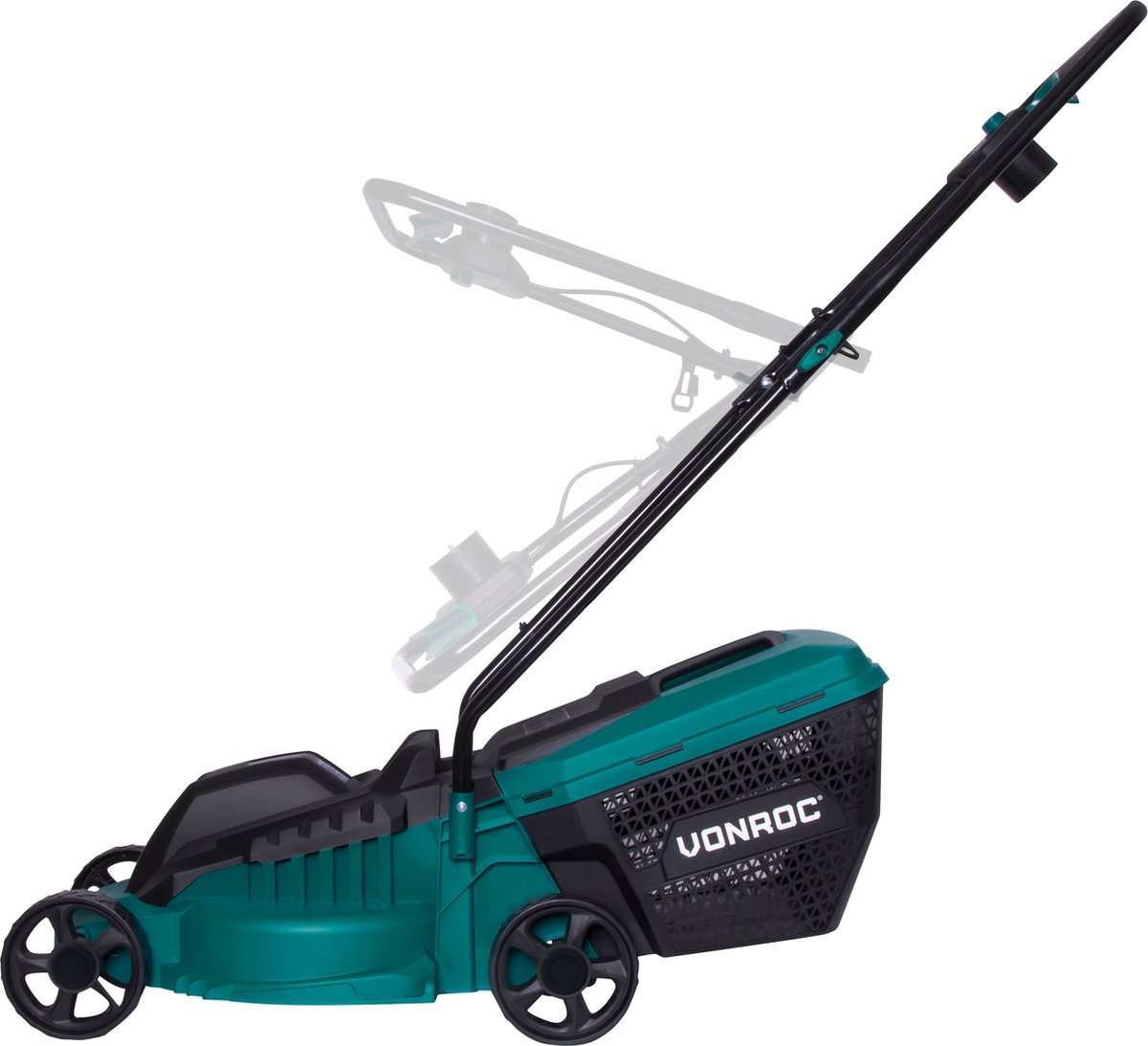 VONROC Grasmaaier 1300W en Grastrimmer 300W – Complete set – 32 cm maaibreedte - Drie instelbare maaihoogtes: 30/50/70 mm - Incl. 30L Opvangbak – foto 4