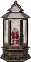 lantaarn Kerstman led 14 x 25 cm staal/glas bruin