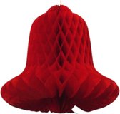 kerstboomhanger kerstklok 36 cm papier rood 2 stuks