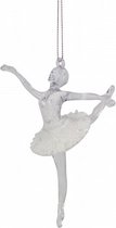 kersthanger ballerina 14 cm acryl wit